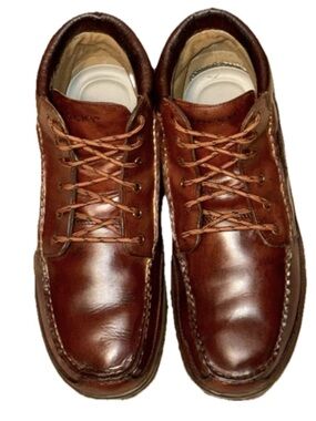 🥾ROCKY Cabin Collection Brown Leather Moc Toe Work Boots Lace Up Cabincore Sz 12